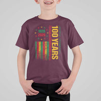 100 Years Of Black History Month T Shirt For Kid African American Centennial Milestone American Flag