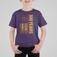 100 Years Of Black History Month T Shirt For Kid African American Centennial Milestone American Flag