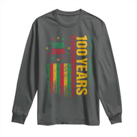 100 Years Of Black History Month Long Sleeve Shirt African American Centennial Milestone American Flag