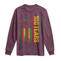 100 Years Of Black History Month Long Sleeve Shirt African American Centennial Milestone American Flag