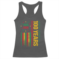 100 Years Of Black History Month Racerback Tank Top African American Centennial Milestone American Flag
