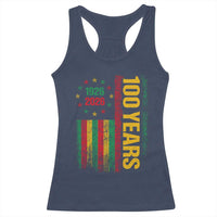 100 Years Of Black History Month Racerback Tank Top African American Centennial Milestone American Flag