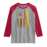 100 Years Of Black History Month Raglan Shirt African American Centennial Milestone American Flag