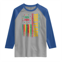 100 Years Of Black History Month Raglan Shirt African American Centennial Milestone American Flag