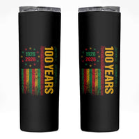 100 Years Of Black History Month Skinny Tumbler African American Centennial Milestone American Flag