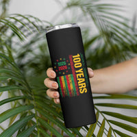 100 Years Of Black History Month Skinny Tumbler African American Centennial Milestone American Flag