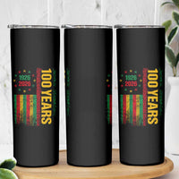 100 Years Of Black History Month Skinny Tumbler African American Centennial Milestone American Flag