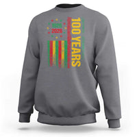 100 Years Of Black History Month Sweatshirt African American Centennial Milestone American Flag