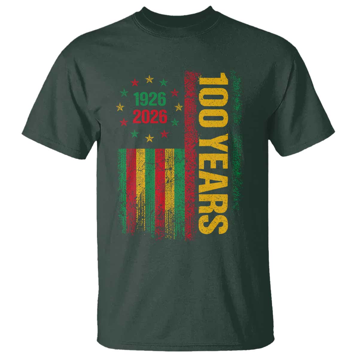 100 Years Of Black History Month T Shirt African American Centennial Milestone American Flag
