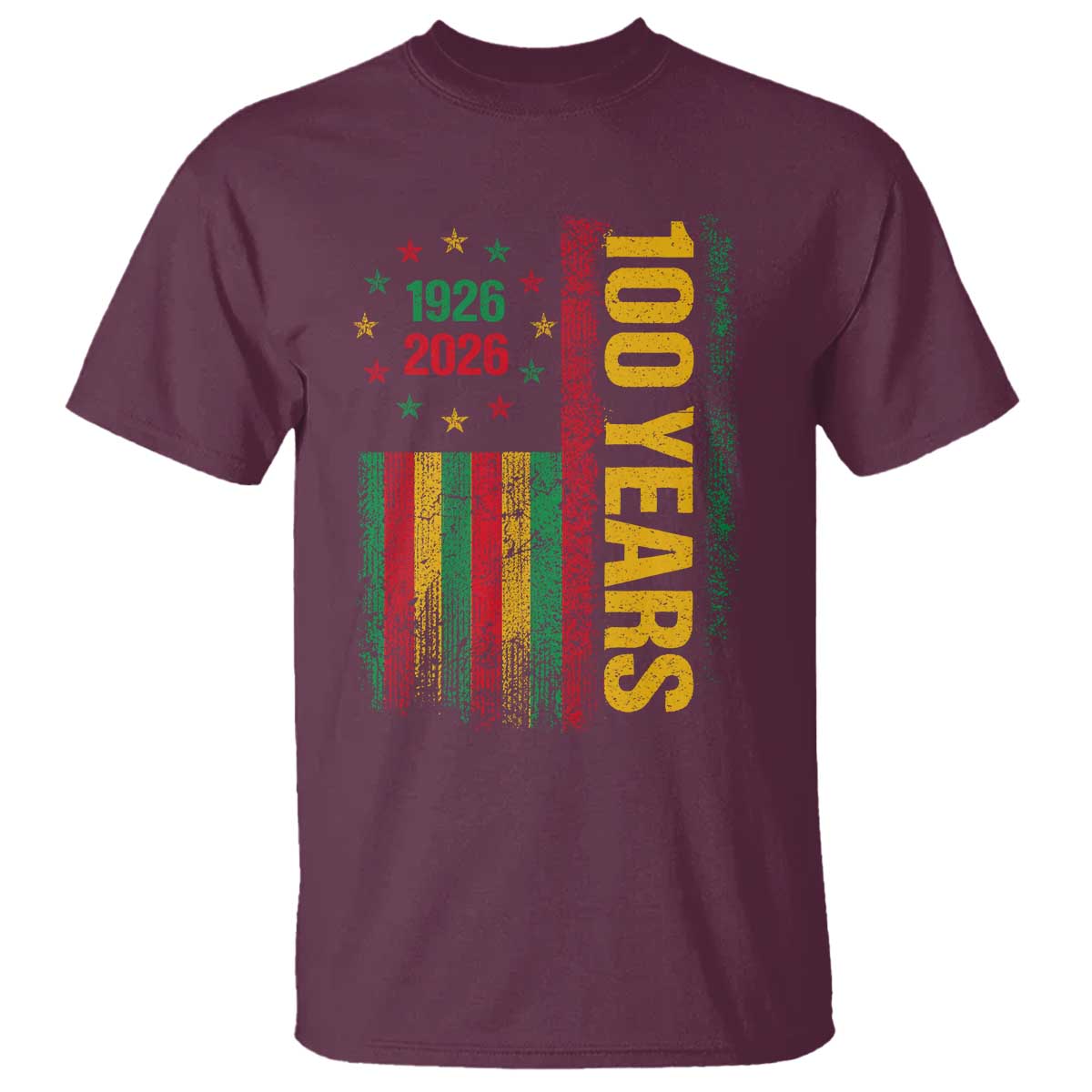 100 Years Of Black History Month T Shirt African American Centennial Milestone American Flag