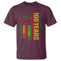 100 Years Of Black History Month T Shirt African American Centennial Milestone American Flag
