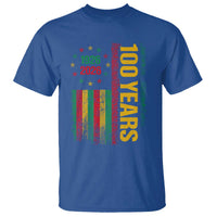 100 Years Of Black History Month T Shirt African American Centennial Milestone American Flag
