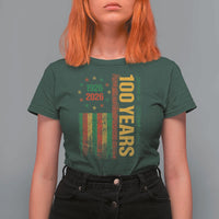100 Years Of Black History Month T Shirt For Women African American Centennial Milestone American Flag