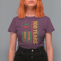 100 Years Of Black History Month T Shirt For Women African American Centennial Milestone American Flag