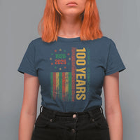 100 Years Of Black History Month T Shirt For Women African American Centennial Milestone American Flag