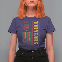 100 Years Of Black History Month T Shirt For Women African American Centennial Milestone American Flag