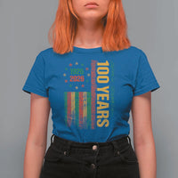 100 Years Of Black History Month T Shirt For Women African American Centennial Milestone American Flag