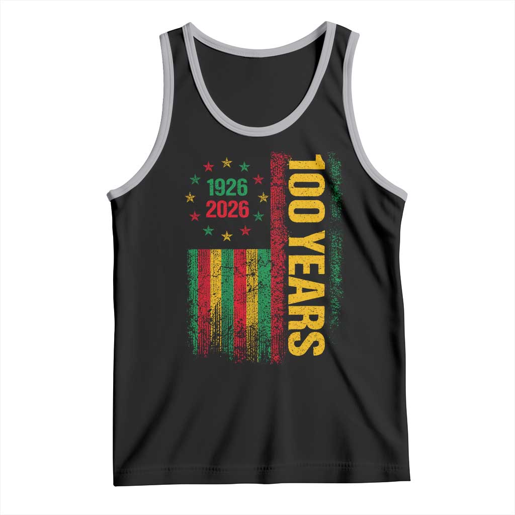 100 Years Of Black History Month Tank Top African American Centennial Milestone American Flag
