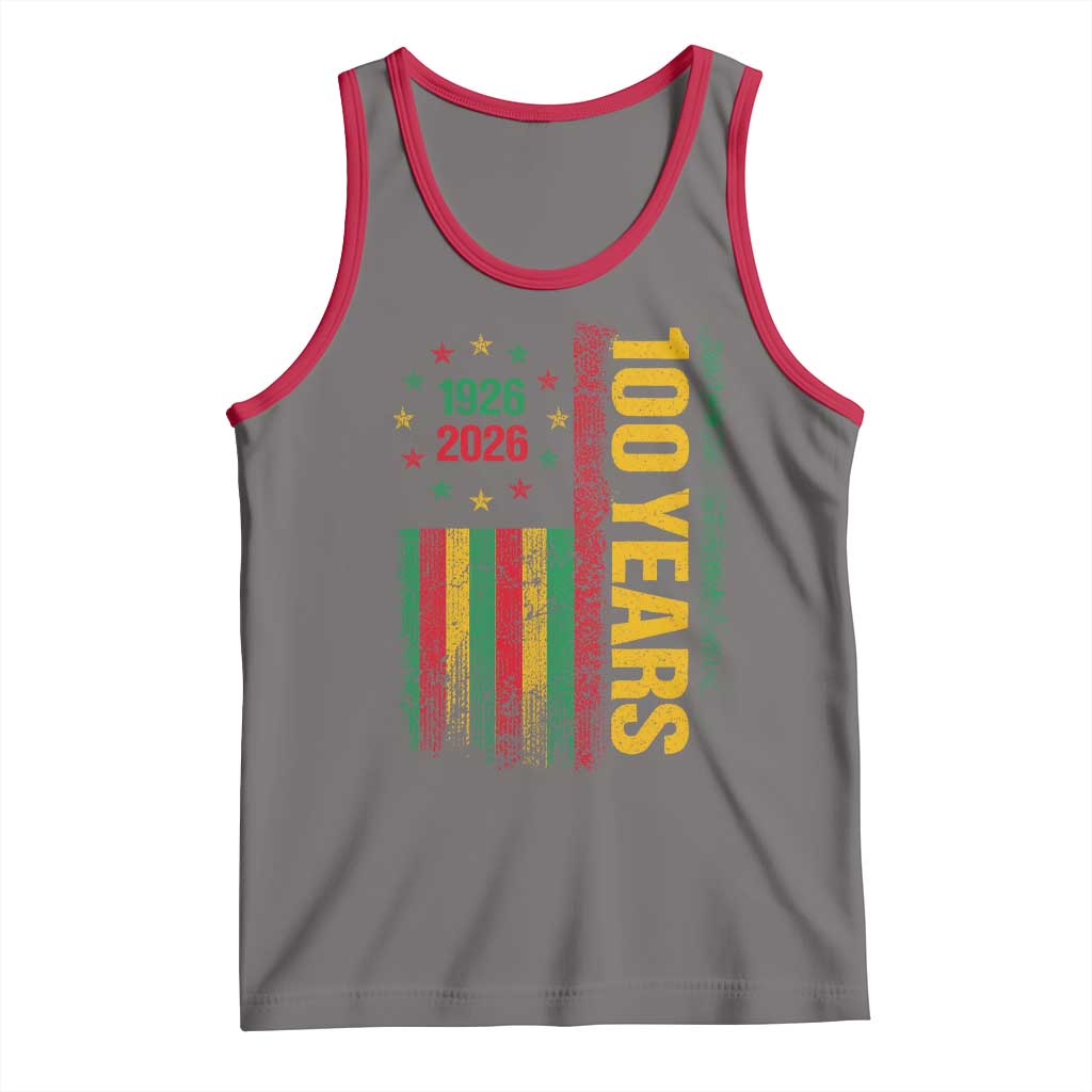 100 Years Of Black History Month Tank Top African American Centennial Milestone American Flag