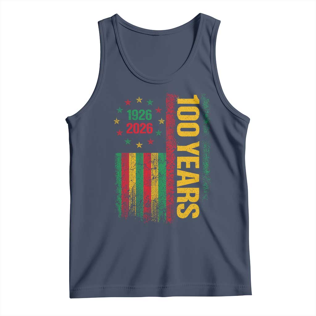 100 Years Of Black History Month Tank Top African American Centennial Milestone American Flag