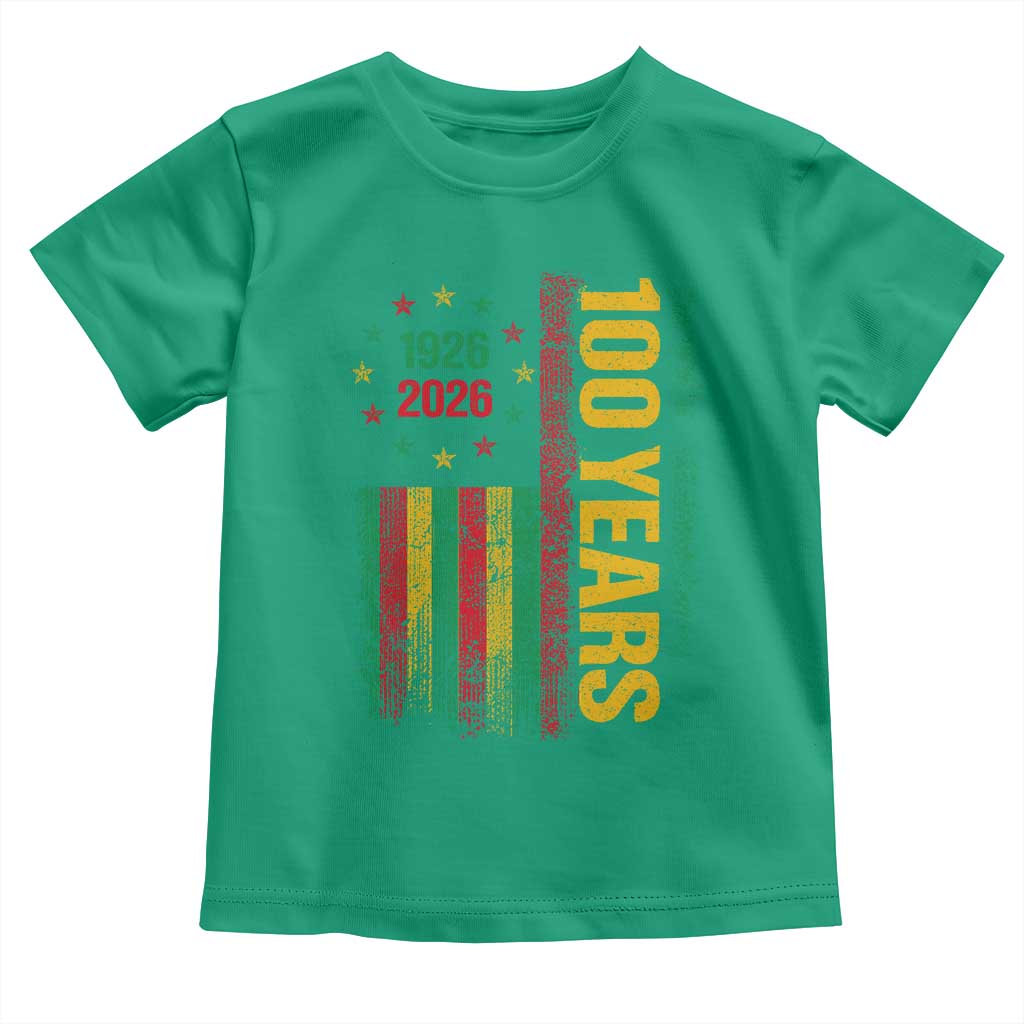 100 Years Of Black History Month Toddler T Shirt African American Centennial Milestone American Flag