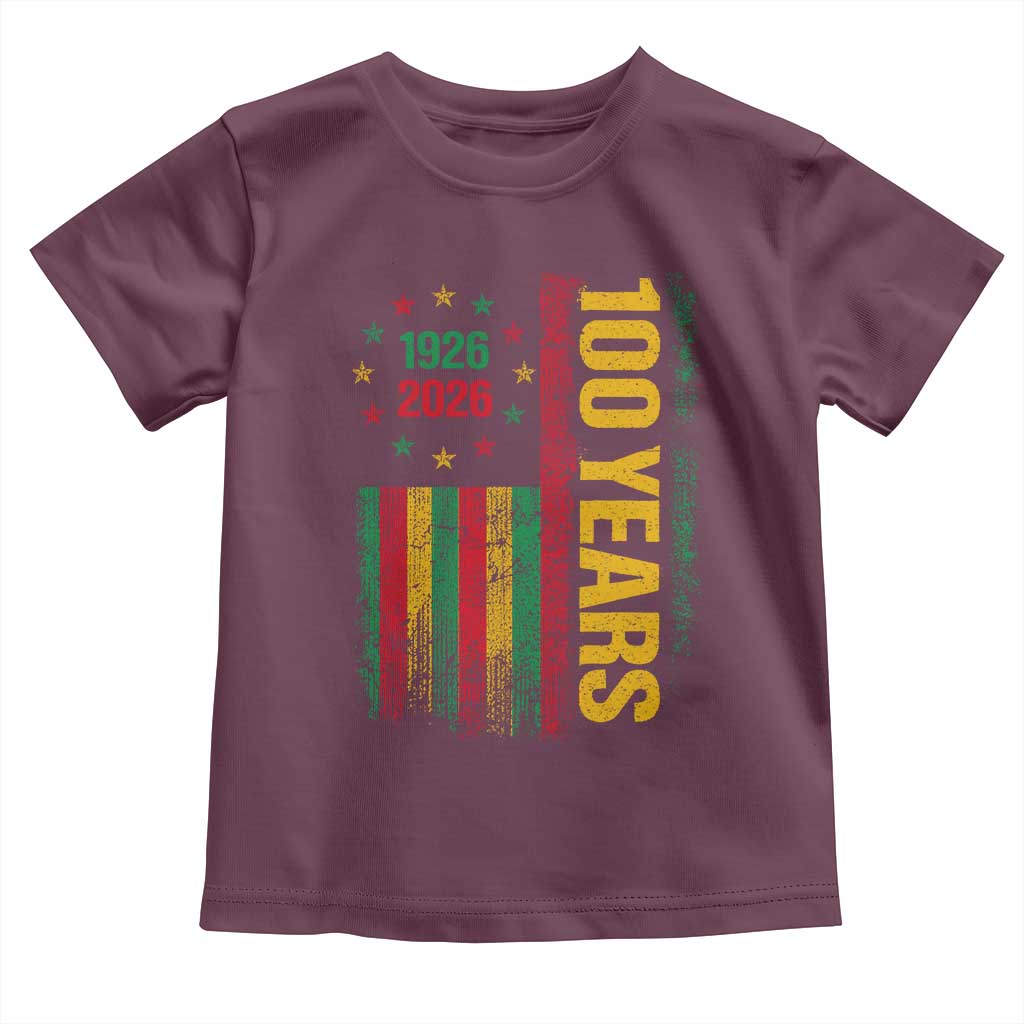 100 Years Of Black History Month Toddler T Shirt African American Centennial Milestone American Flag