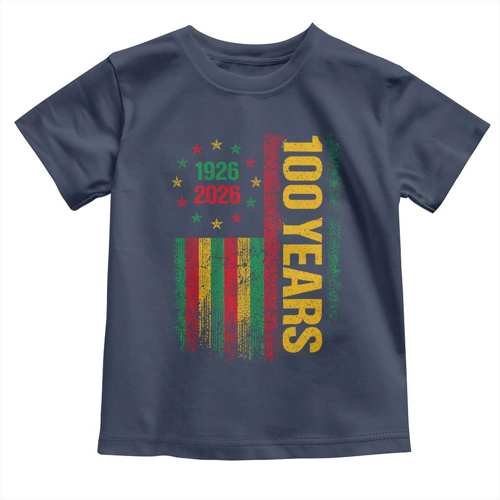 100 Years Of Black History Month Toddler T Shirt African American Centennial Milestone American Flag