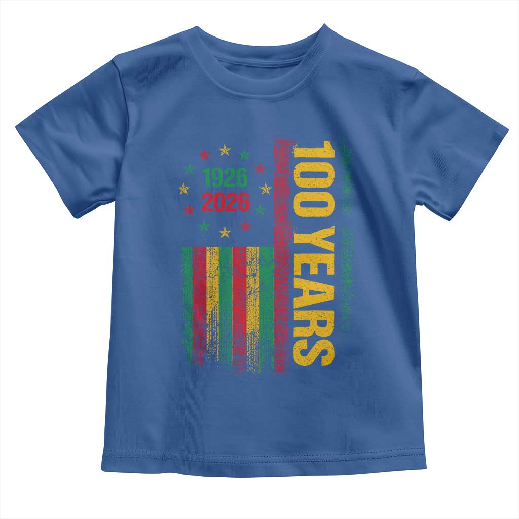 100 Years Of Black History Month Toddler T Shirt African American Centennial Milestone American Flag
