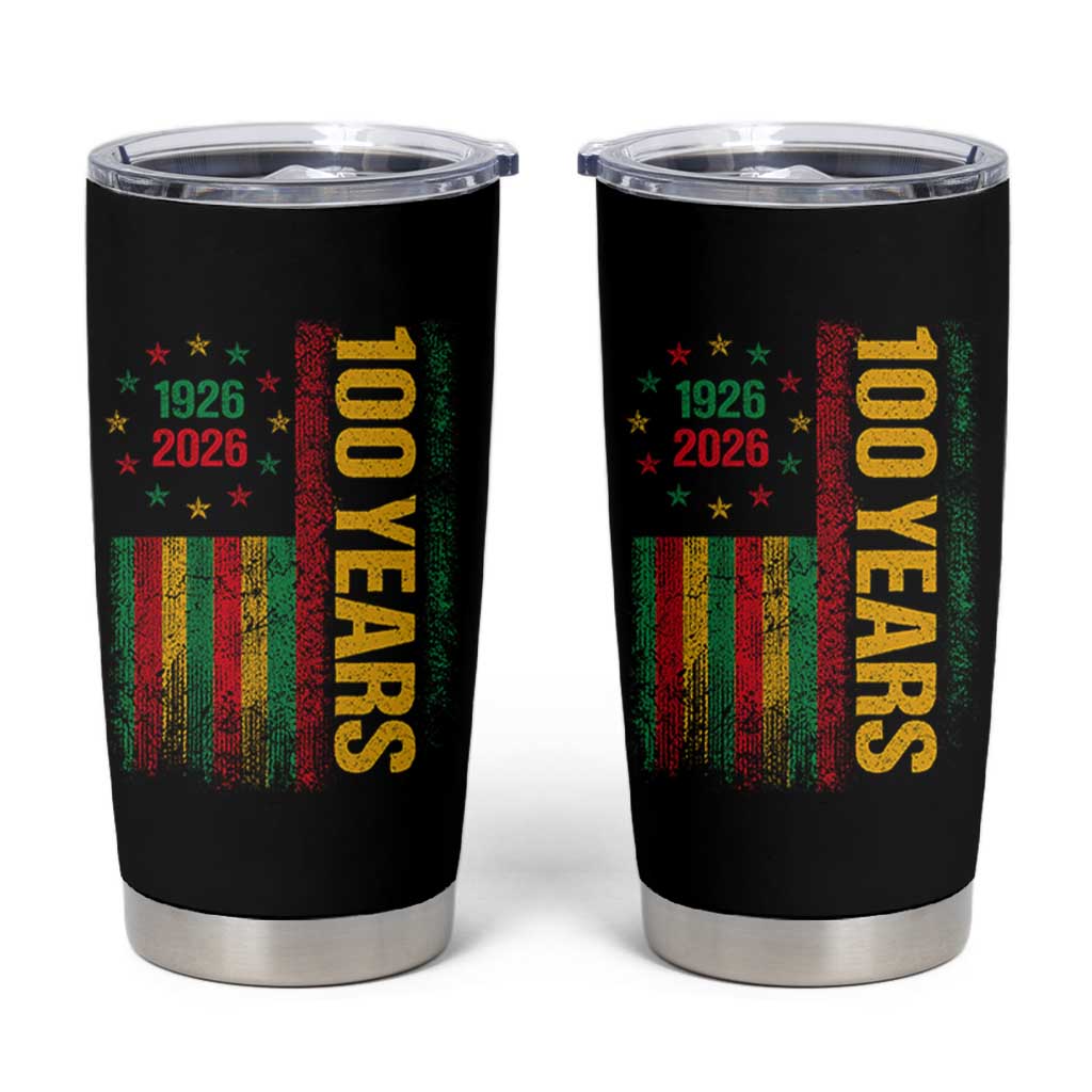 100 Years Of Black History Month Tumbler Cup African American Centennial Milestone American Flag