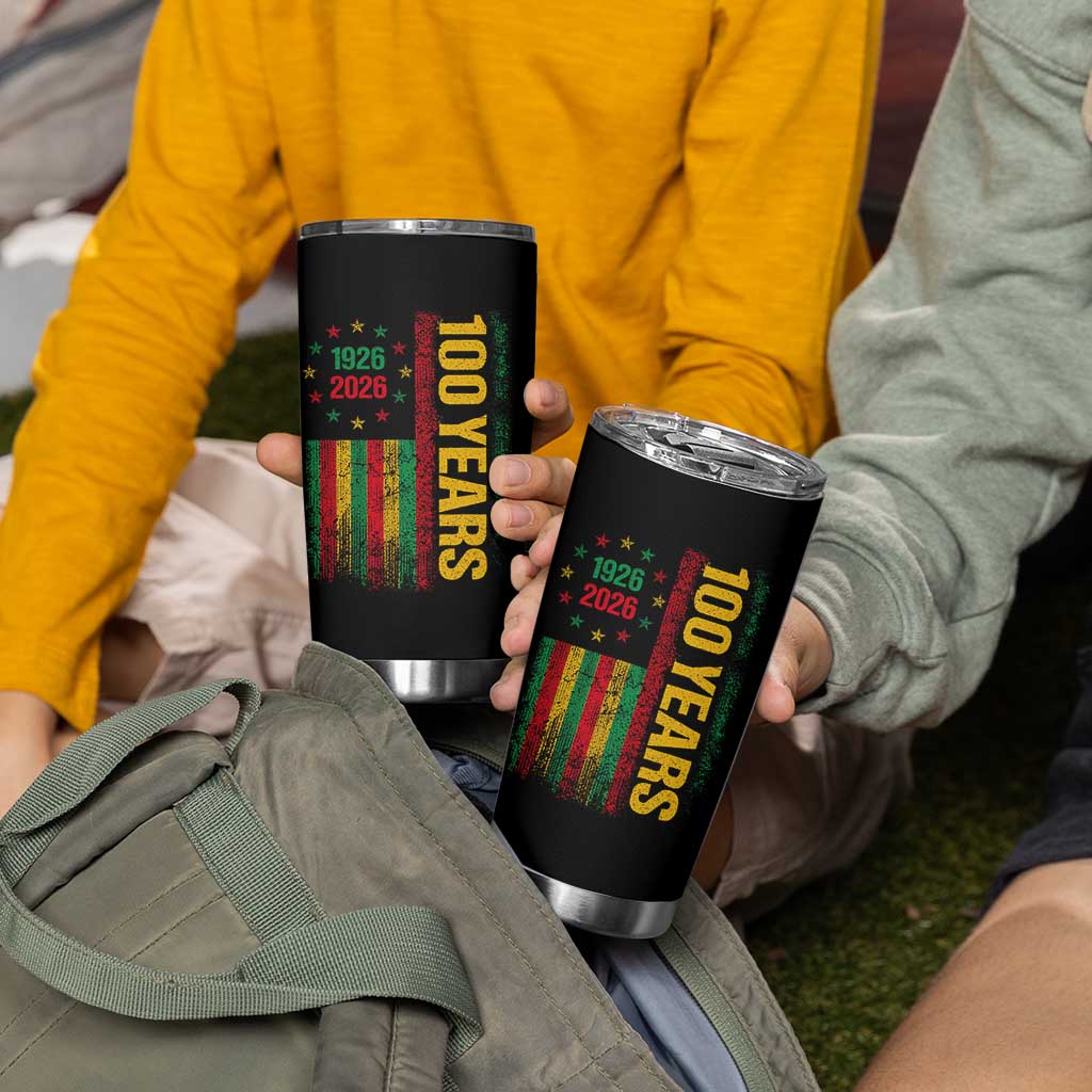 100 Years Of Black History Month Tumbler Cup African American Centennial Milestone American Flag