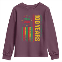 100 Years Of Black History Month Youth Sweatshirt African American Centennial Milestone American Flag