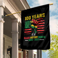 100 Years Of Black History Month Garden Flag Hand Fist African American Milestone American Flag