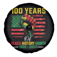 100 Years Of Black History Month Spare Tire Cover Hand Fist African American Milestone American Flag