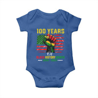 100 Years Of Black History Month Baby Onesie Hand Fist African American Milestone American Flag