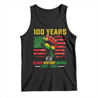100 Years Of Black History Month Tank Top Hand Fist African American Milestone American Flag