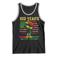 100 Years Of Black History Month Tank Top Hand Fist African American Milestone American Flag