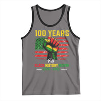 100 Years Of Black History Month Tank Top Hand Fist African American Milestone American Flag