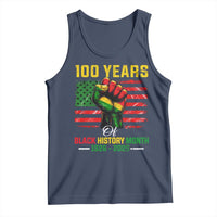 100 Years Of Black History Month Tank Top Hand Fist African American Milestone American Flag