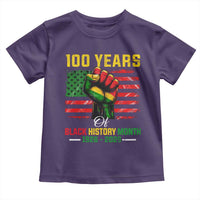 100 Years Of Black History Month Toddler T Shirt Hand Fist African American Milestone American Flag