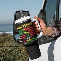 100 Years Of Black History Month Tumbler With Handle Hand Fist African American Milestone American Flag