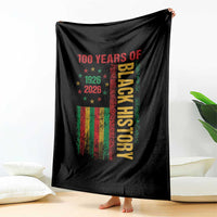 100 Years Of Black History Throw Blanket Centennial Milestone Vintage African American Flag