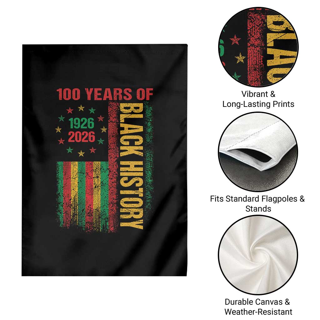 100 Years Of Black History Garden Flag Centennial Milestone Vintage African American Flag