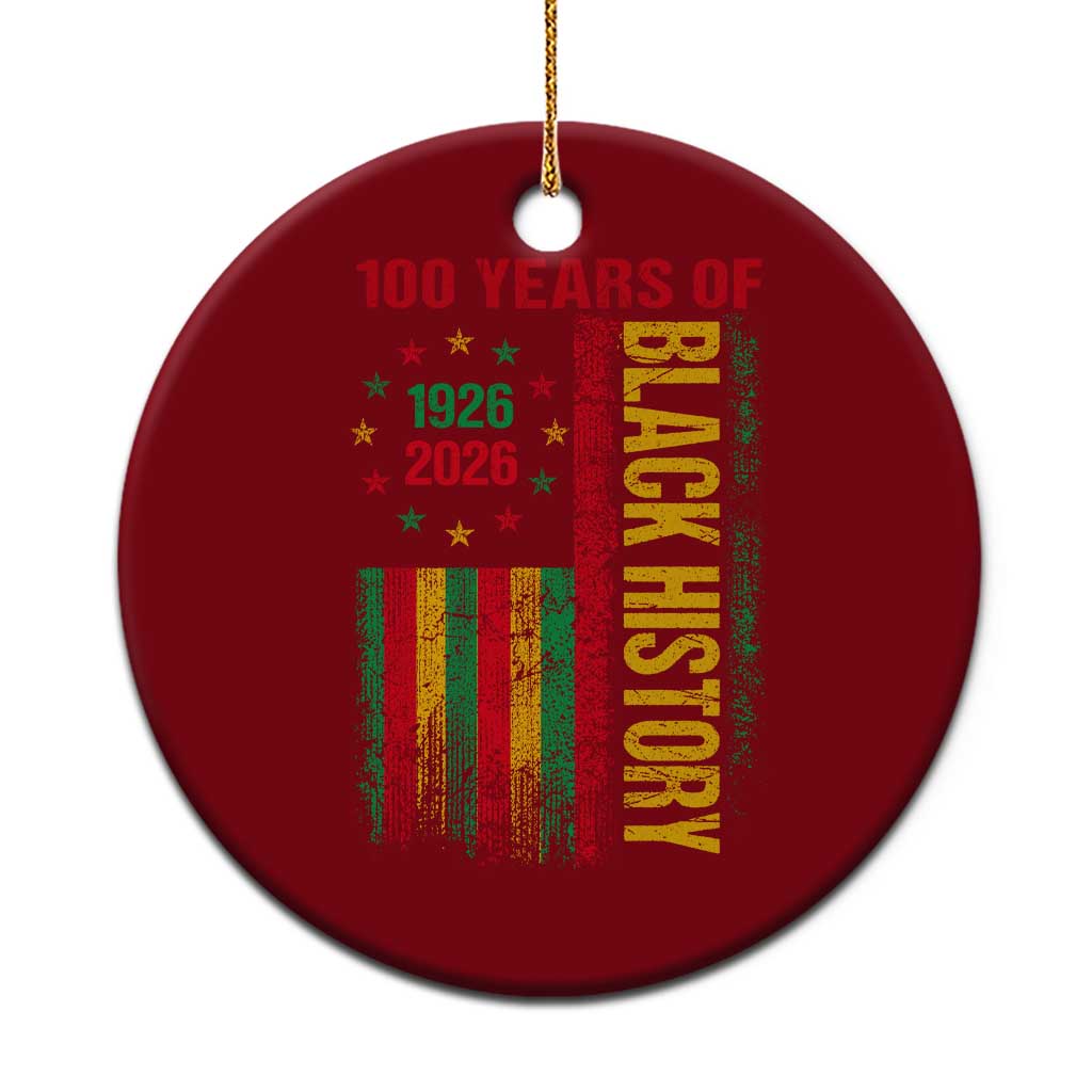 100 Years Of Black History Ceramic Ornament Centennial Milestone Vintage African American Flag