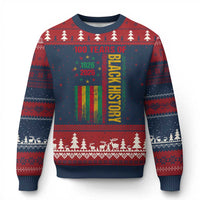 100 Years Of Black History Ugly Christmas Sweater Centennial Milestone Vintage African American Flag
