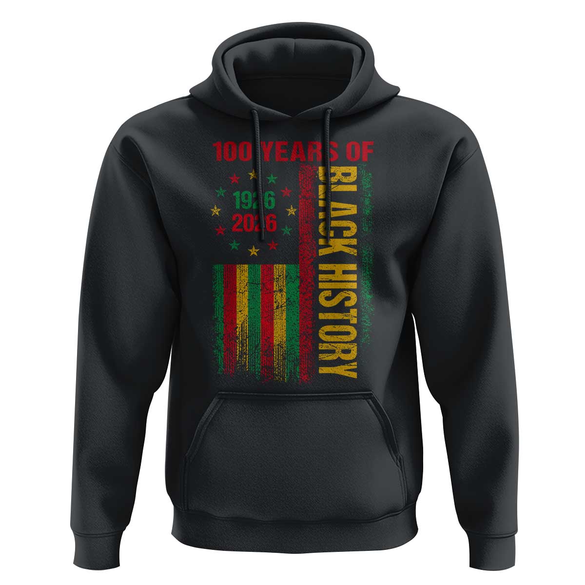 100 Years Of Black History Hoodie Centennial Milestone Vintage African American Flag