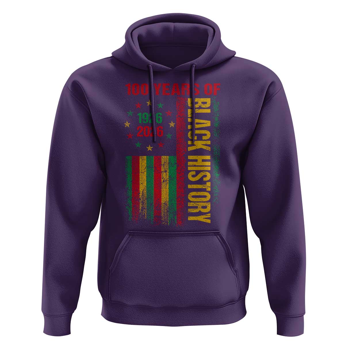 100 Years Of Black History Hoodie Centennial Milestone Vintage African American Flag