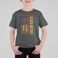 100 Years Of Black History T Shirt For Kid Centennial Milestone Vintage African American Flag