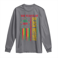 100 Years Of Black History Long Sleeve Shirt Centennial Milestone Vintage African American Flag