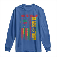 100 Years Of Black History Long Sleeve Shirt Centennial Milestone Vintage African American Flag