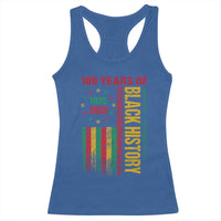 100 Years Of Black History Racerback Tank Top Centennial Milestone Vintage African American Flag